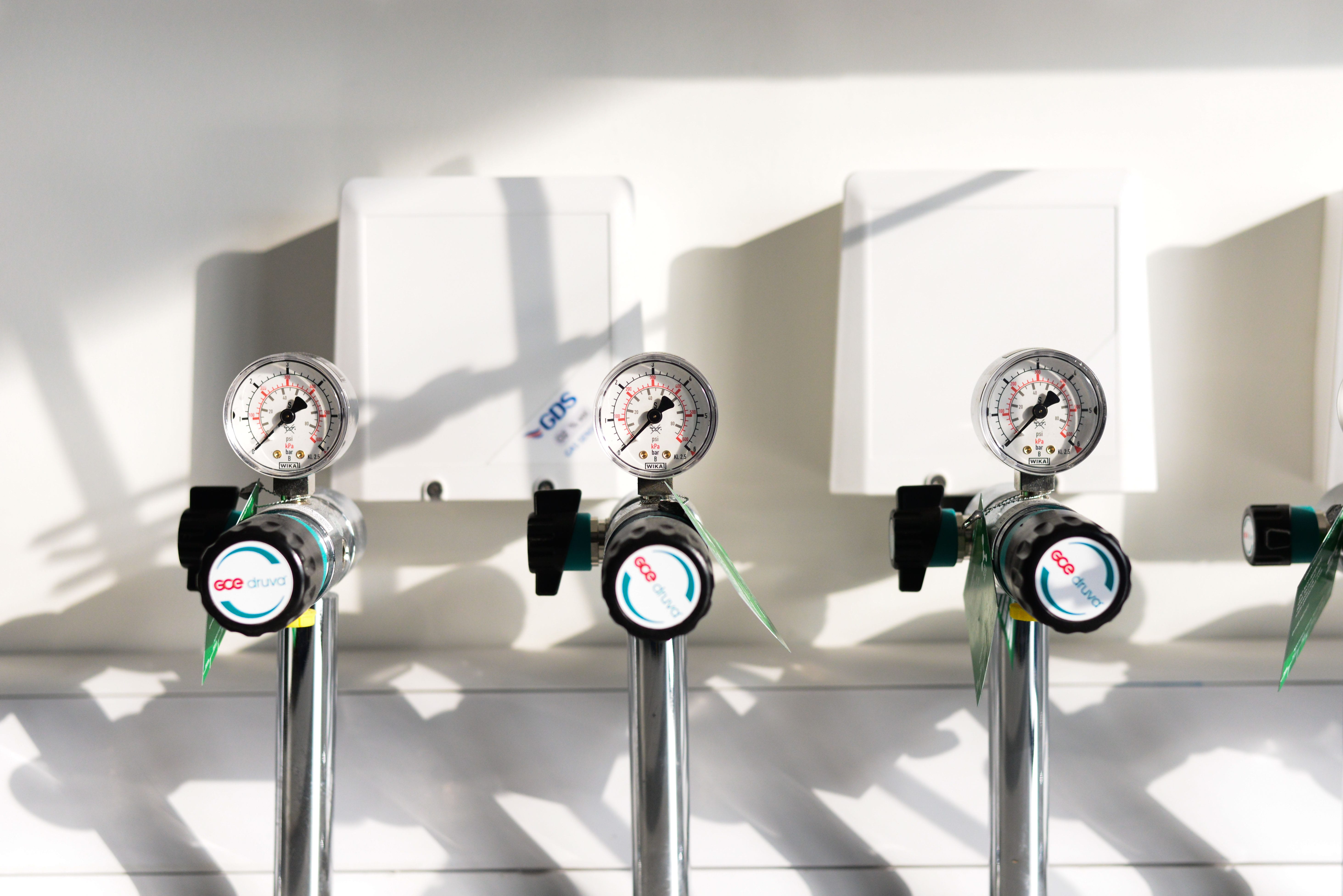 Image of valves and pressure gauges