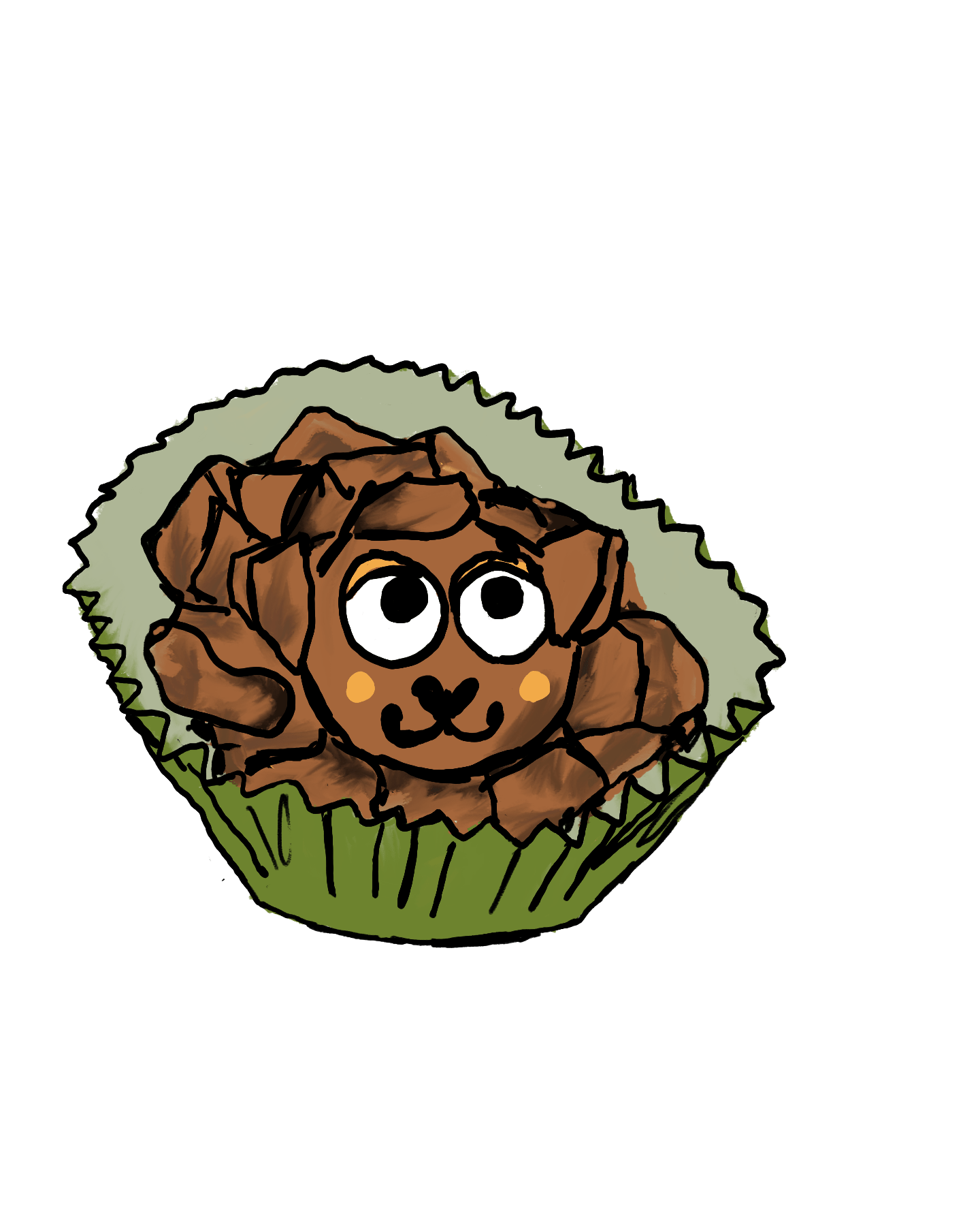 Illustrated image of a hedgehog crispy cupcake